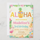 Invitation d'anniversaire tropicale Invitation haw (Devant)