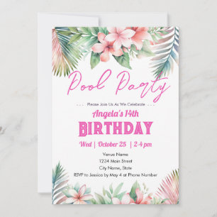 Invitation d'anniversaire tropicale pour adolescen