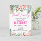 Invitation d'anniversaire tropicale pour adolescen (Debout devant)
