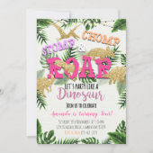 Invitation d'anniversaire tropicale pour Dinosaure (Devant)