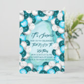 Invitation d'anniversaire turquoise surprise, anni (Debout devant)