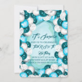 Invitation d'anniversaire turquoise surprise, anni (Devant)