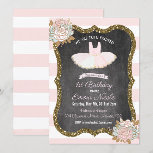 Invitation d'anniversaire Tutu Ballerina pour tout