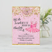 Invitation d'anniversaire tutu de ballerine rose (Debout devant)