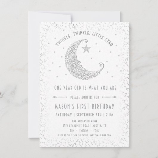 Invitation d'anniversaire Twinkle Twinkle Little S (Devant)