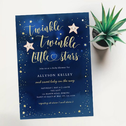 Invitation d'anniversaire Twinkle Twinkle Little S