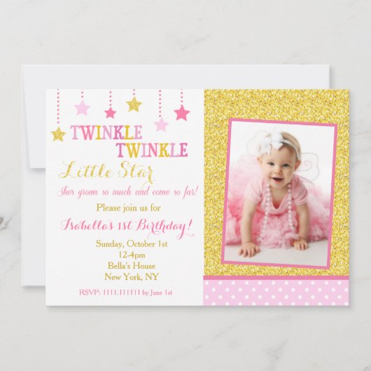 Invitation d'anniversaire Twinkle Twinkle Little S (Devant)