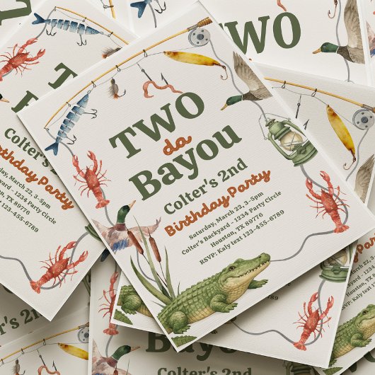 Invitation d'anniversaire Two Da Bayou