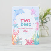 Invitation d'anniversaire Two Deep Ocean (Debout devant)