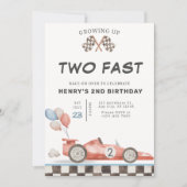 Invitation d'anniversaire Two Fast Course automobi (Devant)