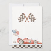 Invitation d'anniversaire Two Fast Course automobi (Dos)
