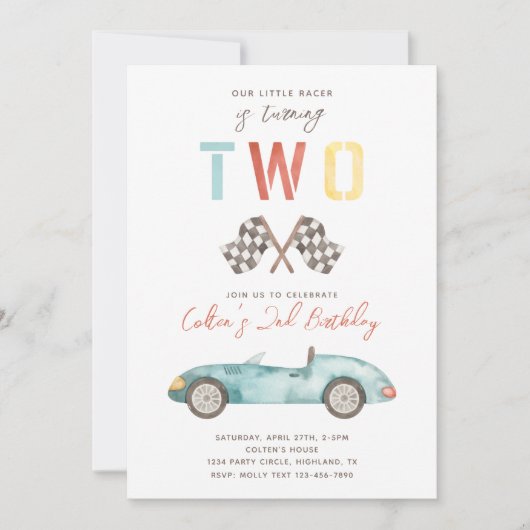 Invitation d'anniversaire TWO Fast | Invitation de (Devant)