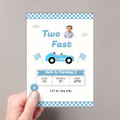 Invitation d'anniversaire Two Fast pour garçon | V (In situ (ordinateur de poche))