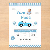 Invitation d'anniversaire Two Fast pour garçon | V (Recto)