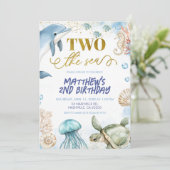 Invitation d'anniversaire TWO la mer (Debout devant)