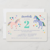 Invitation d'anniversaire Two Licorne Twonicorn (Devant)