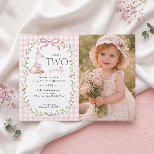 Invitation d'anniversaire Two Silly Goose Bow Widf