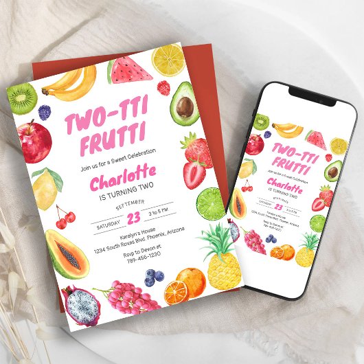 Invitation d'anniversaire Two-tti Frutti