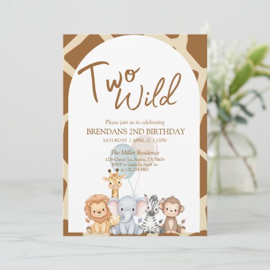 Invitation d'anniversaire Two Wild (Debout devant)