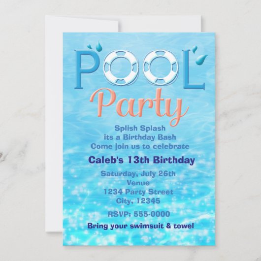 Invitation d'anniversaire typographie de fête à la (Devant)