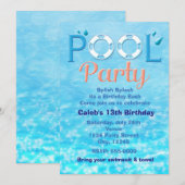 Invitation d'anniversaire typographie de fête au b (Devant / Derrière)