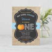 Invitation d'anniversaire un an avec citrouille ga (Debout devant)
