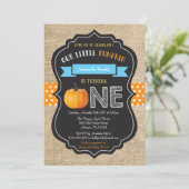 Invitation d'anniversaire un an avec citrouille ga (Debout devant)