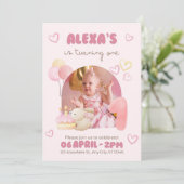 Invitation d'anniversaire un an Illustrative aquar (Debout devant)