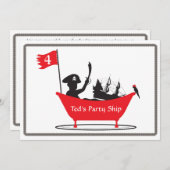 Invitation d'anniversaire - Un garçon pirate (Devant / Derrière)