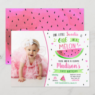 Invitation d'anniversaire Une dans une pastèque