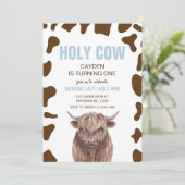Invitation d'anniversaire une vache sainte une car (Debout devant)