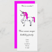 Invitation d'anniversaire "Unicorne" (Devant / Derrière)