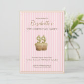 Invitation d'anniversaire unique en or rose pour s (Debout devant)
