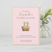 Invitation d'anniversaire unique rose or pour ses (Debout devant)