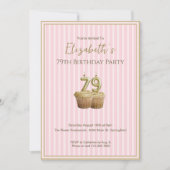 Invitation d'anniversaire unique rose or pour ses (Devant)