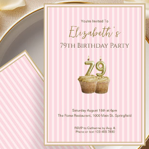 Invitation d'anniversaire unique rose or pour ses