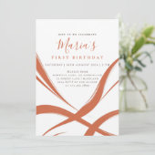 Invitation d'anniversaire vague abstraite en terre (Debout devant)