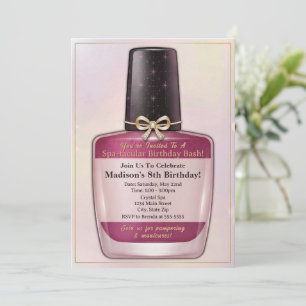 Invitation d'anniversaire Vernis à Ongles Jour de