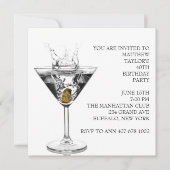 Invitation d'anniversaire Verre à Martini (Devant)