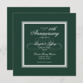 Invitation d'anniversaire vert émeraude (Devant / Derrière)