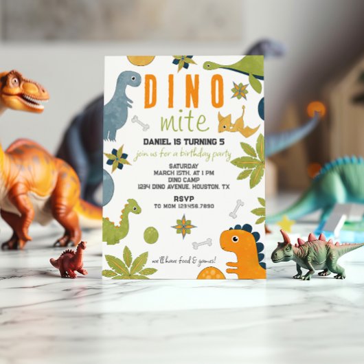 Invitation d'anniversaire Vibrant Dino-Mite