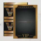 Invitation d'anniversaire vierge PASS BILLET VIP O (Devant / Derrière)