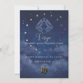 Invitation d'anniversaire Vierge Zodiaque (Devant)