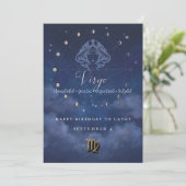 Invitation d'anniversaire Vierge Zodiaque (Debout devant)