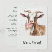 Invitation d'anniversaire "Vieux Bouc" Amusante po (Devant / Derrière)