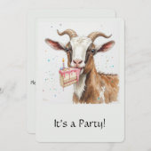 Invitation d'anniversaire "Vieux Bouc" Drôle Pour (Devant / Derrière)