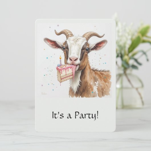 Invitation d'anniversaire "Vieux Bouc" Drôle Pour (Debout devant)