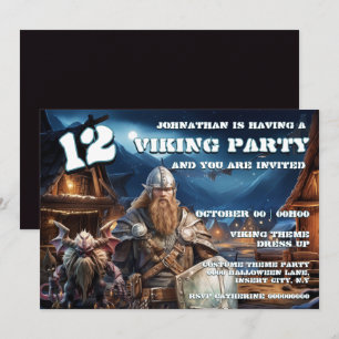 Invitation d'anniversaire Viking Garçons Guerrier 