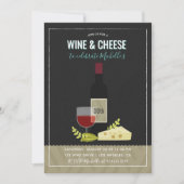 Invitation d'anniversaire vin et fromage (Devant)