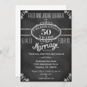 Invitation d'anniversaire vintage 50 ans sur table (Devant / Derrière)